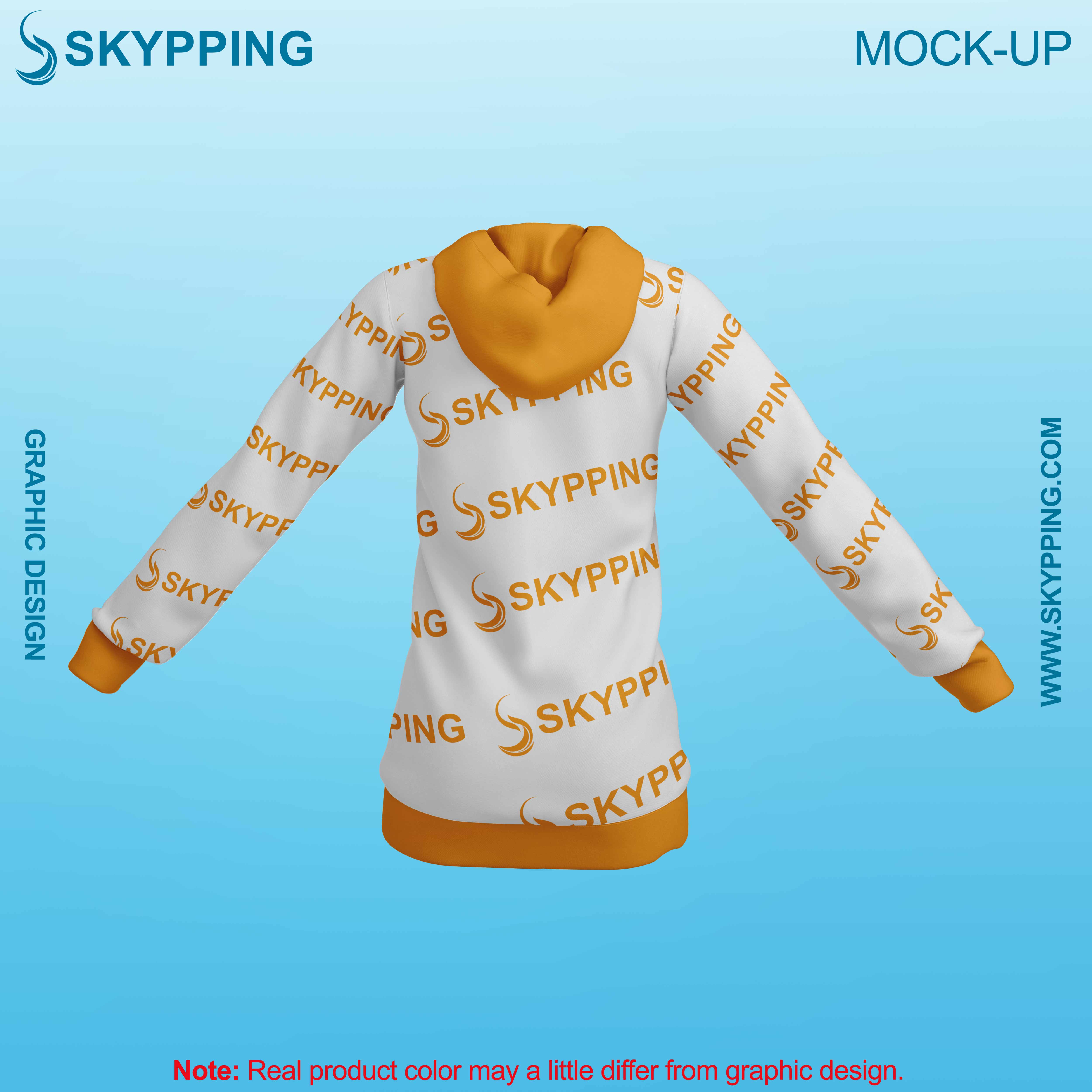 White Combo Pull Over Hoodie with Kangroo Pockets for Women